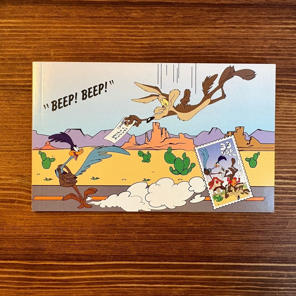 Official Looney Tunes Stamp Collection Postcard Set Road Runner Wile E Set Of 20